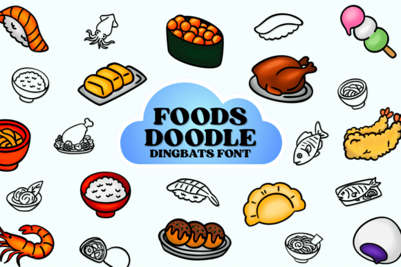Foods Doodle: A Sketchy Typographic Delight for Creative Projects