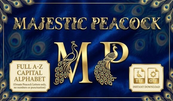 Majestic Peacock: A Decorative Font for Web Design Excellence