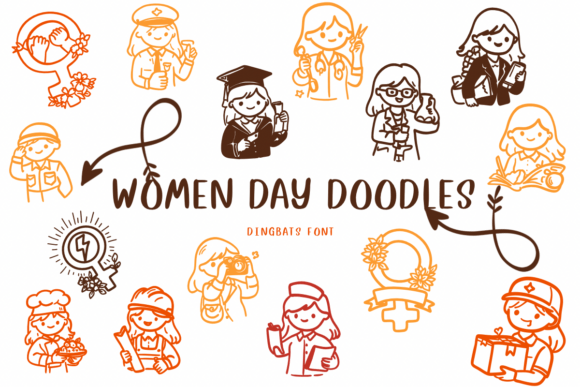 Women Day Doodles: A Font for Digital Design Magic